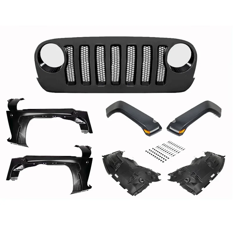 automotive parts & accessories auto body systems for jeep wrangler jk jl 2007 maiker offroad fender flares mudflap grille