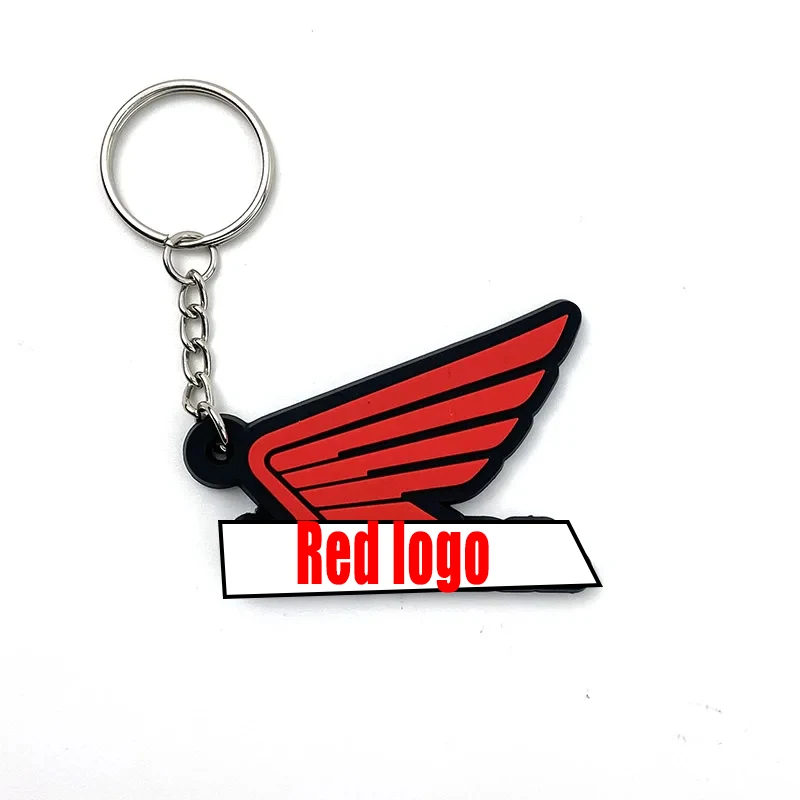 Honda Motorcycle Keychain Rubber Keyring Logo Key Chain 3D Sign Key Ring Helmet Keydiy Boots Shoes Model Accessories