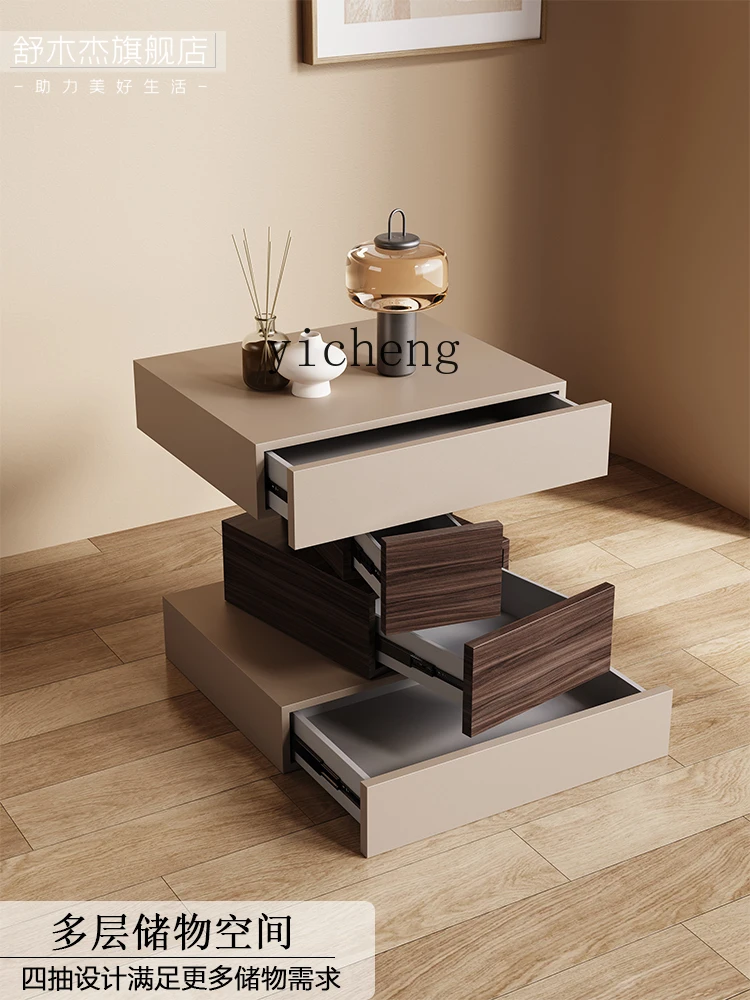 ZK Creative Solid Wood Bedside Table Simple Modern Mini Bedroom Complete Simple Personality Bedside Cabinet Home Decor