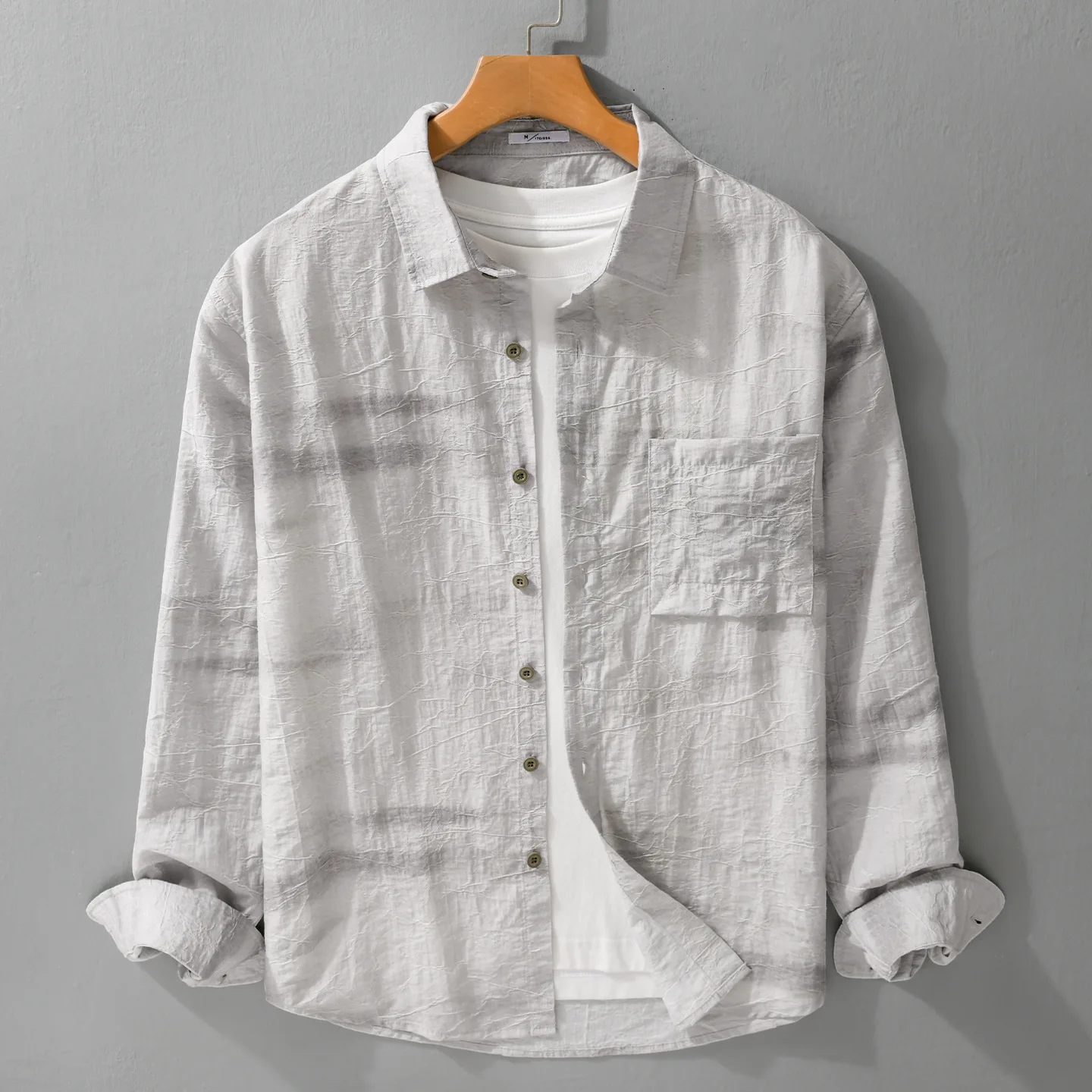 

Новые мужские рубашки с длинным рукавом в японском стиле, весенне-летние рубашки с принтом, мужские рубашки с карманами и квадратными пуговицами, повседневные рубашки на каждый день