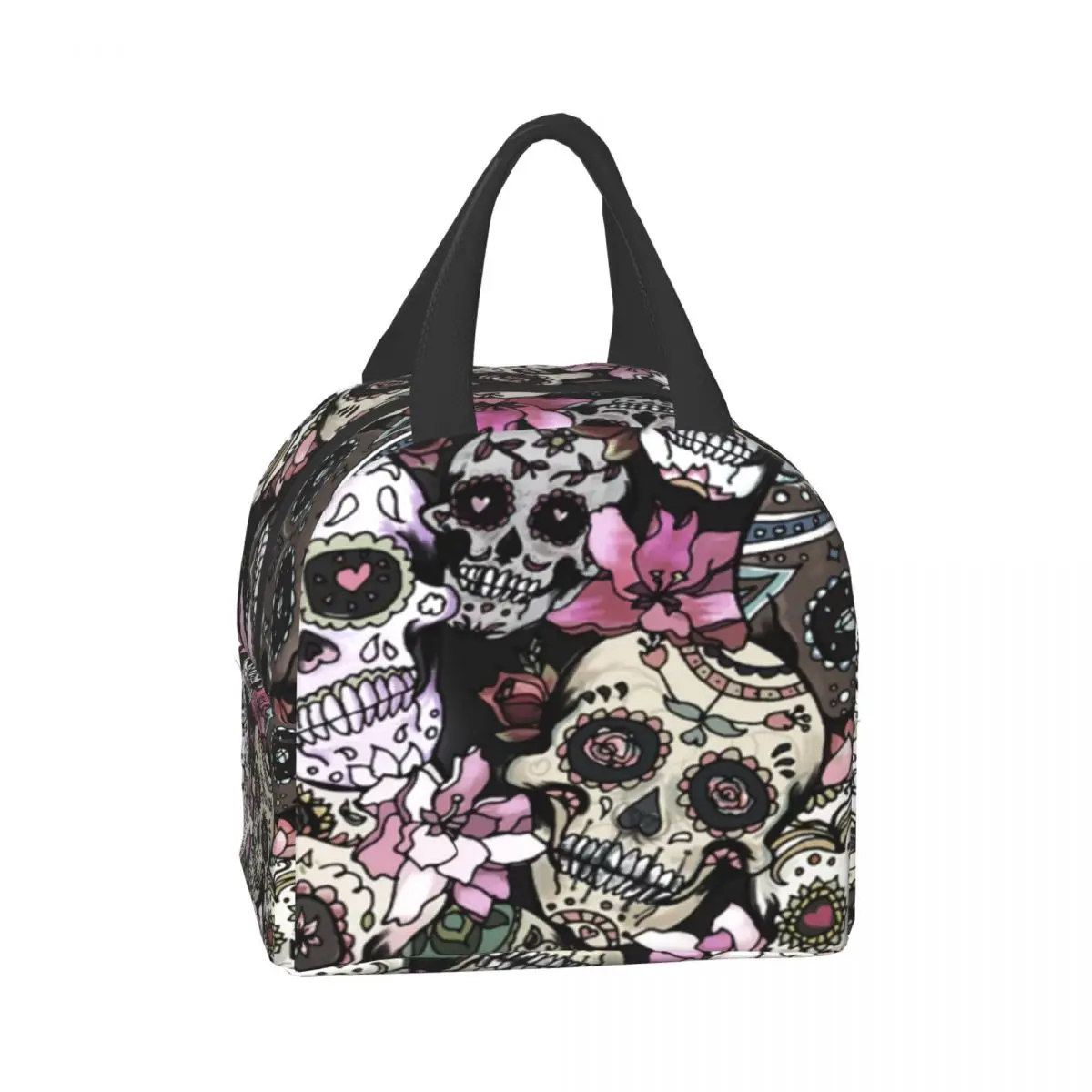 Insulated Lunch Bag Thermal Woman Skull Tote Bags Cooler Picnic Food Lunch Box Bag For Kids Women Girls Men Children