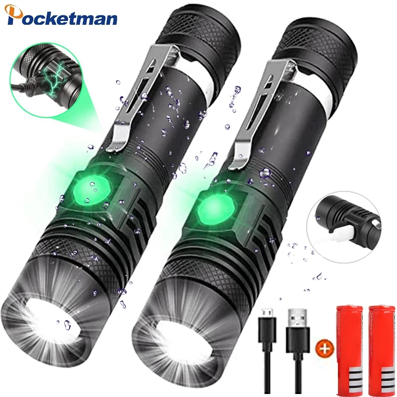 

Powerful LED Flashlight 18650 Rechargeable Flashlights Zoomable Torch Waterproof Torches for Camping Emergency Adventure Hiking