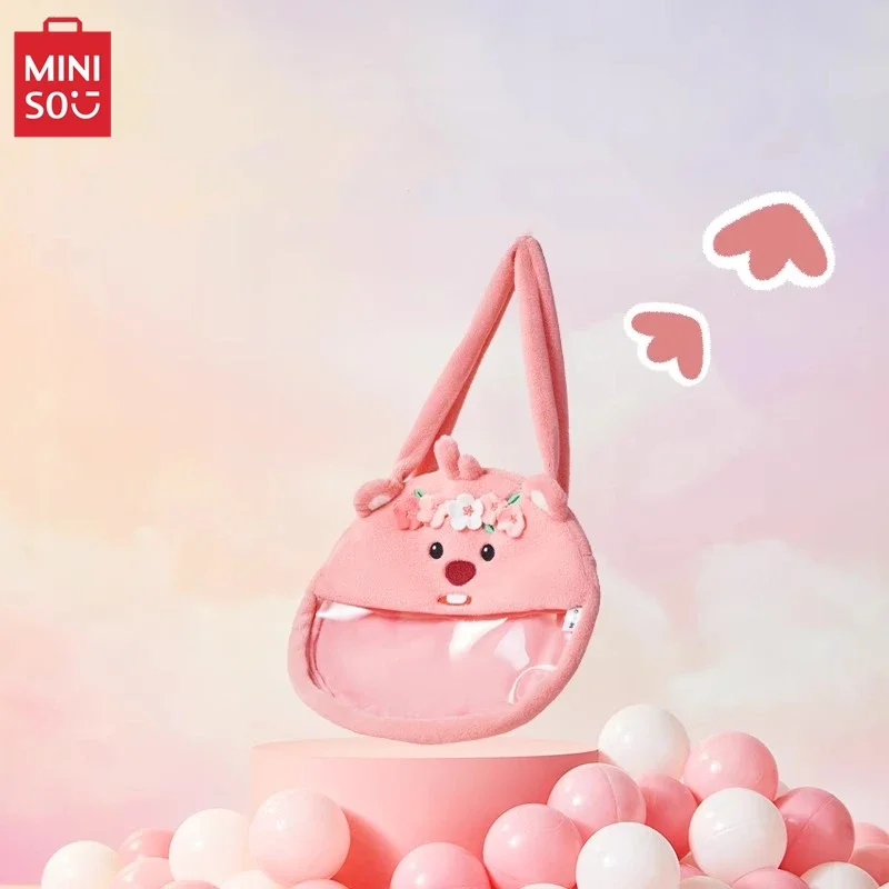 MINISO LOOPY Series Cute Face Shoulder Pain Bag Kawaii Capybara Shopping Mobile Coin Purse Children's Toy Birthday Gift