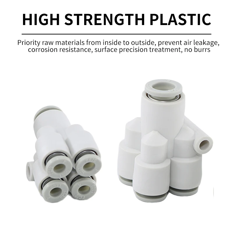 KQ2UD0 Four Pipe Y-type Reducing Equal White 5-Way Pneumatic Fitting Pneumatic Components Antioxidant