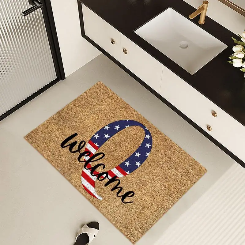 American Flag Door Mat Patriotic American Flag Door Mat 60X40cm Non Slip Red White And Blue Welcome Rug Independence Day Door