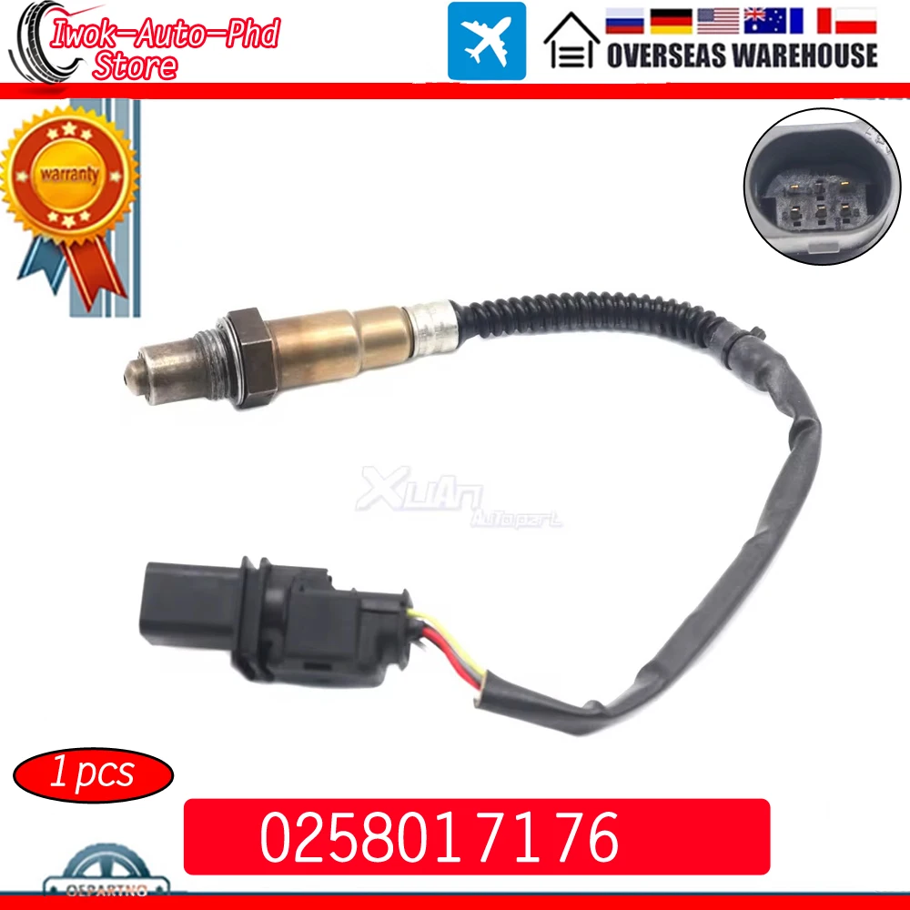 

Lambda O2 Oxygen Sensor 0258017176 For Audi Porsche Seat Skoda Volkswagen Kasten Kombi EOS Golf V Passat Vanant