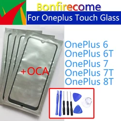 Outer Glass For Oneplus 6 6T 7 7T 8T Front Touch Screen Panel LCD Glass Lens With OCA Glue Replacement