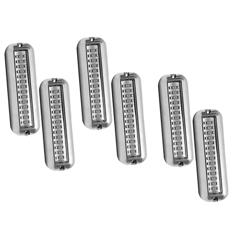 BHBD-6Pcs 42LED Boat Drain Light Boat Transom Light Blue Underwater Pontoon Marine Light