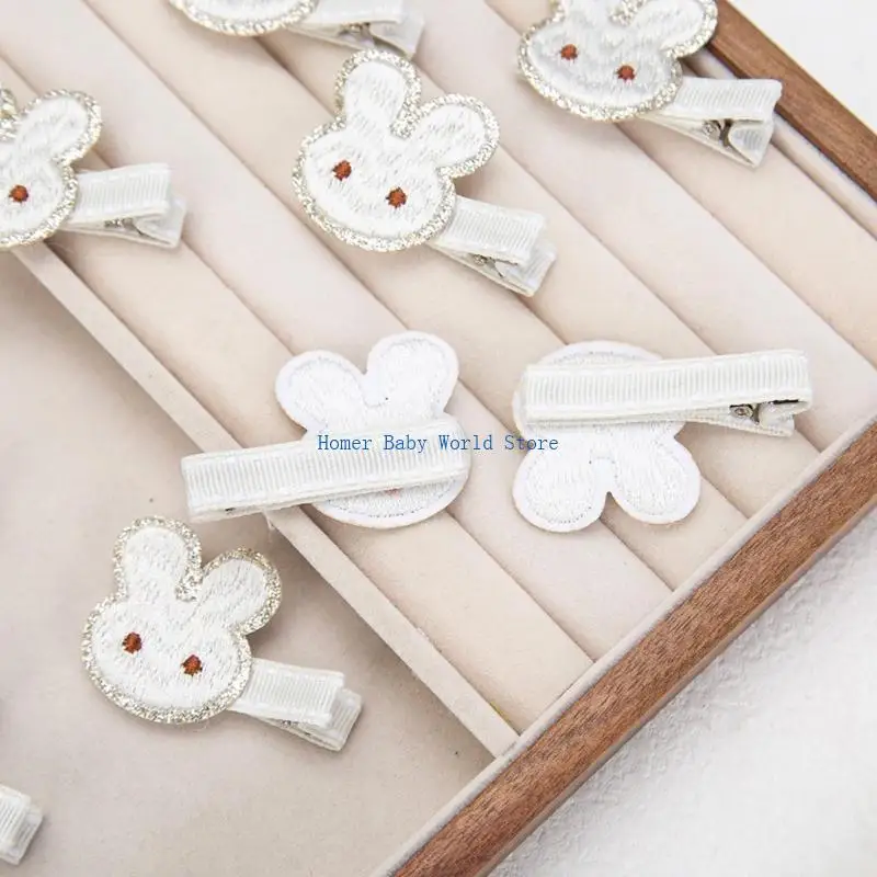 

B2QD Adorable Rabbit Hair Clips Polyester Lightweight Hairpin Lovely Hair Barrettes