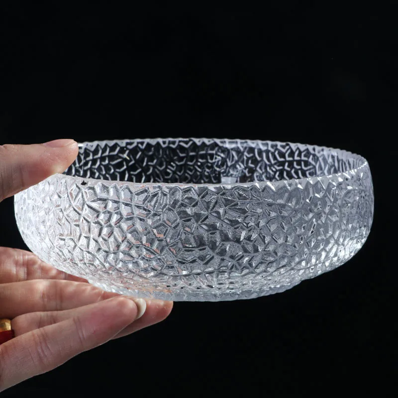 European-style Crystal Glass Ashtray with Creative Gilded Edges for Living Room Home Use, Personalized Trendy Round Glass Bowl