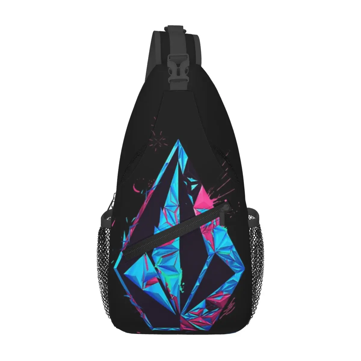 Best Volcom Series Logo Chest Bag Men Sling Crossbody Backpack Chest Bag Travel Hiking Daypack Shoulder Bag