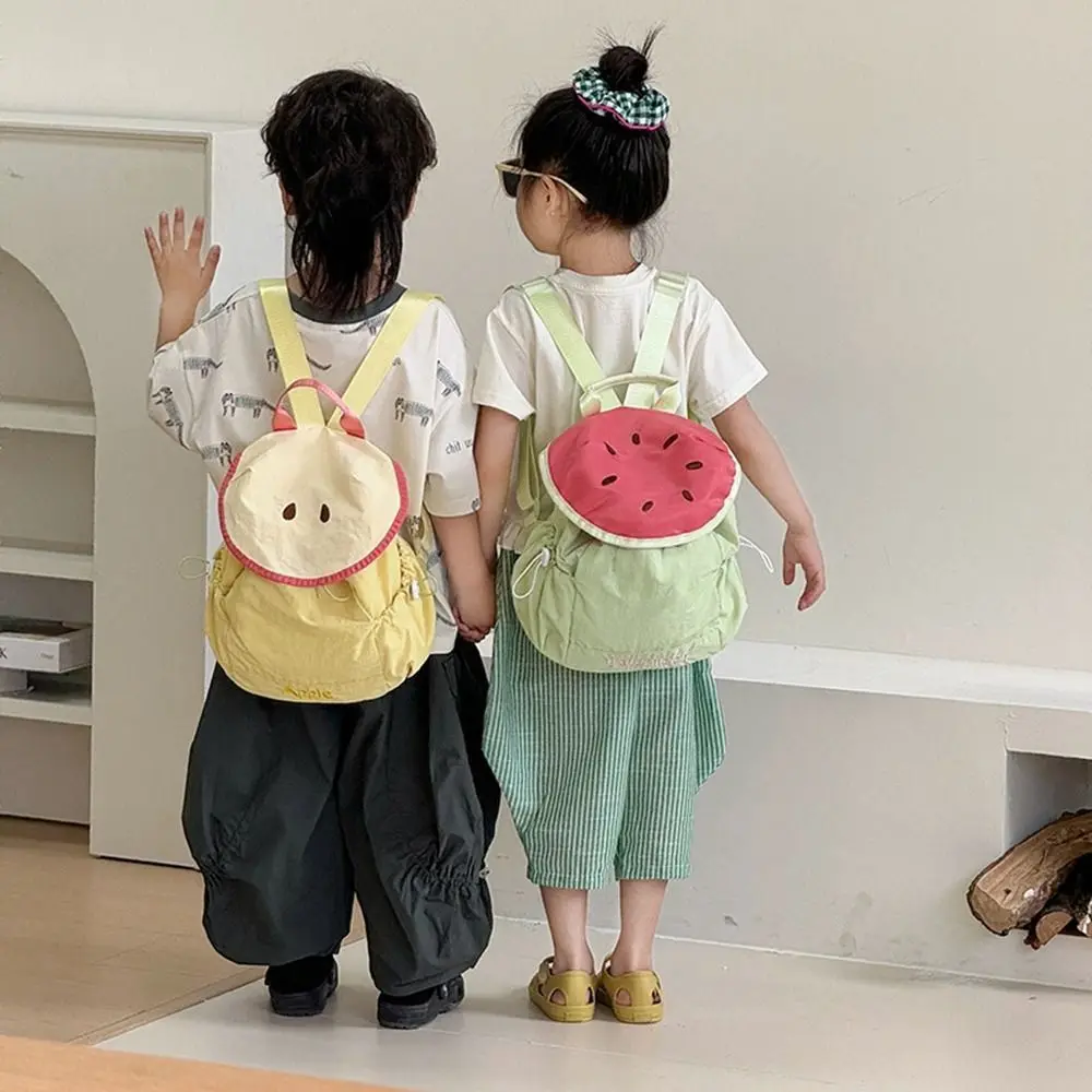 

Korean Style Outdoor Drawstring Backpack Travel Waterproof Fruit Nylon Backpack Large Capacity Book Bag Hiking Shoulder Bag