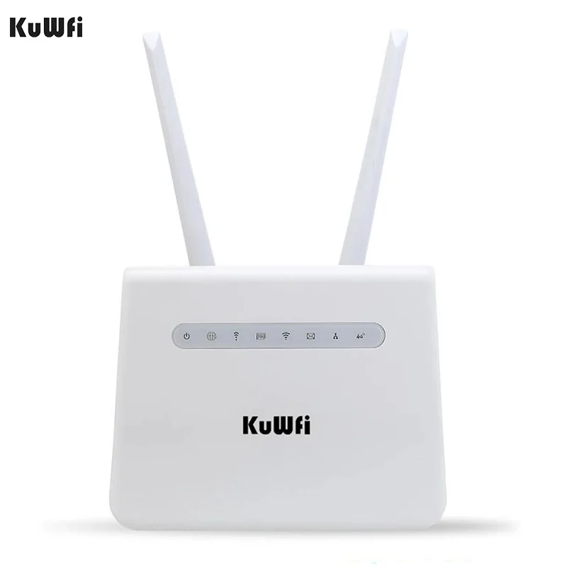 

KuWFi 4G LTE Router 150Mbps 4G SIM Wifi Router Unlocked LTE CPE Mobile WiFi Wireless Router work with 32 WiFi Users