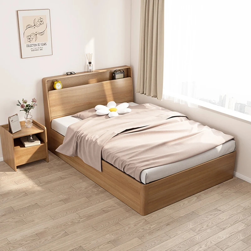 

American Style Bedroom Bed Minimalist Apartment High Quality Full Body Bed Confortable Organizer Cama De Casal Home Furniture