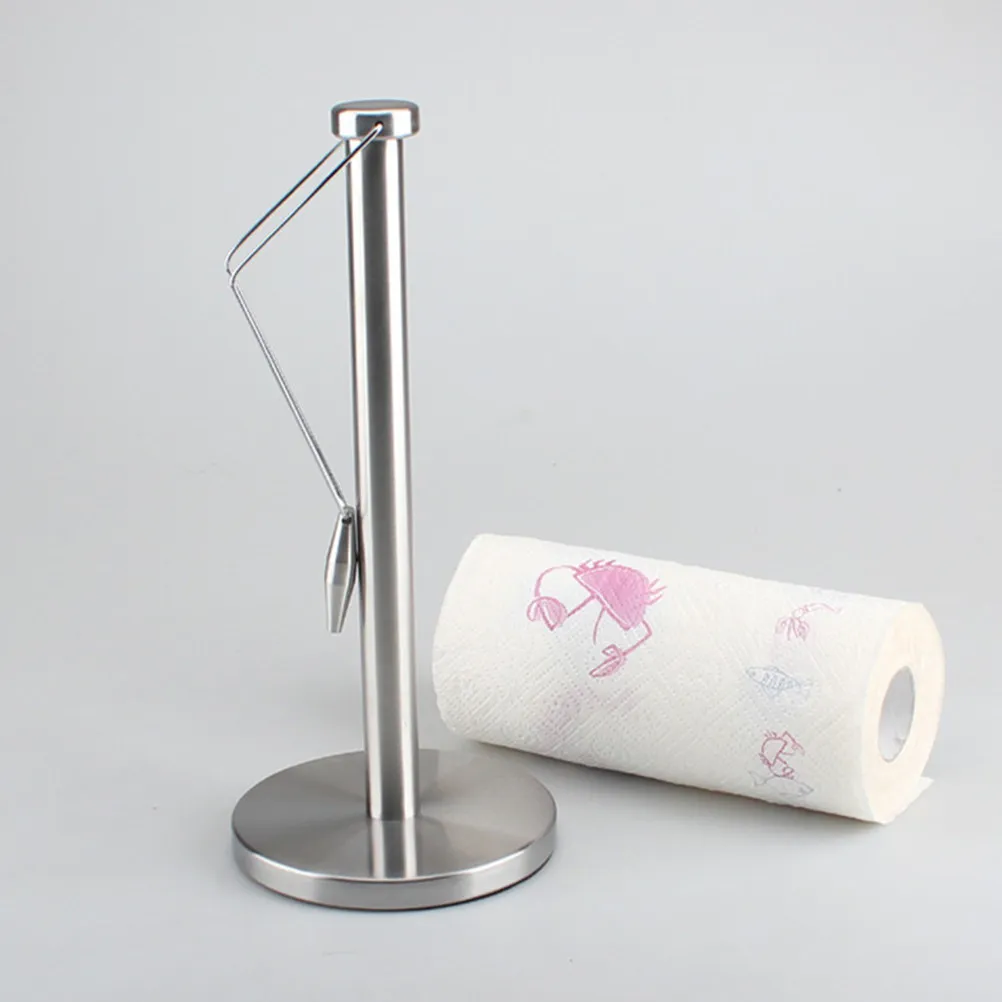 

Stainless Steel Multifunctional Countertop Paper Towel Holder for Kitchen Roll Organizer Stand with Non-Slip Base Detachable