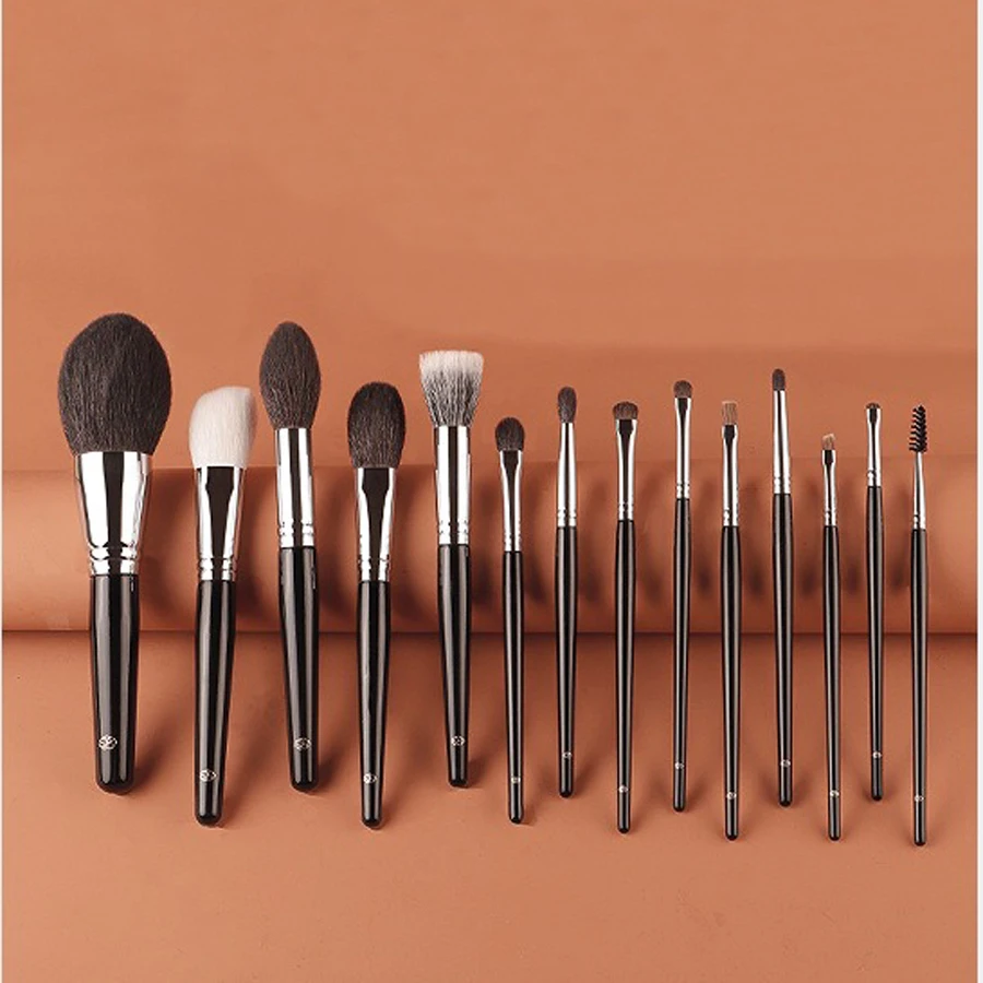 14 pz/set Capelli di Capra Chichodo Pennelli Per Il Trucco set Evidenziare Polvere Fondotinta Make up Pennello Sopracciglio Ombretto Labbro kit di strumenti cosmetici