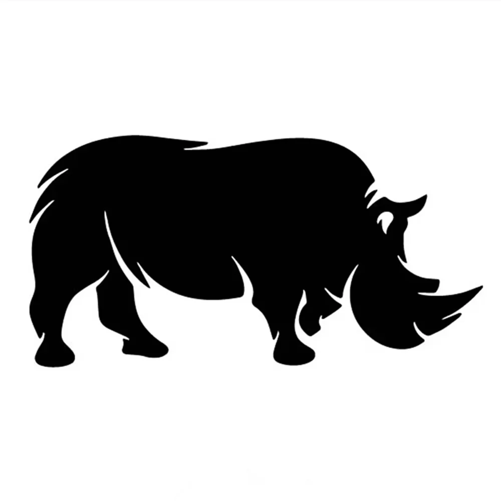 Rhinoceros Animal Silhouette Vinyl Car Sticker Decal for SUV Truck Window Bumper Laptop Auto Exterior DIY Decor Accessory