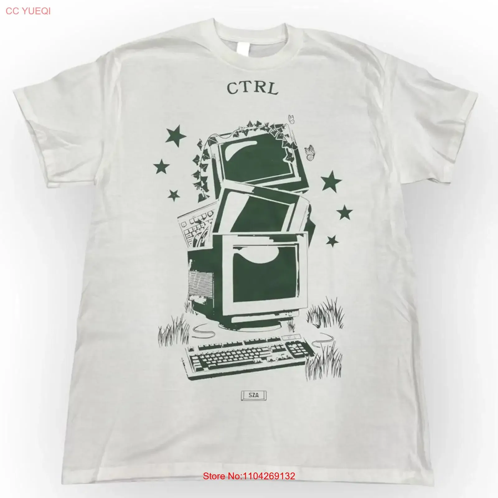 Remake SZA CTRL tour short sleeve white color classic shirt KV32745 vintage Washed Slightly Top For Everyday Wear Casual Soft