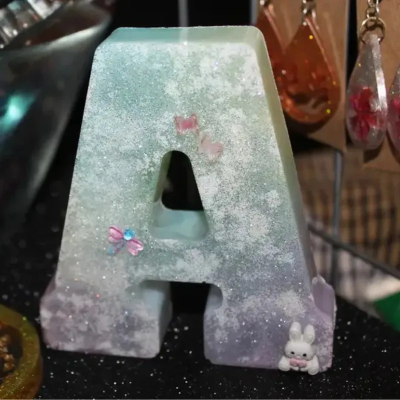 2026 latest models silicone mold for resin casting - 26 english letter & 10 number manual letter number mold set for crafting