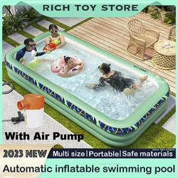 Piscine gonflable automatique pour adultes, 2.6m/3m/4.28m, portable, familiale, grande taille, piscines d'extérieur