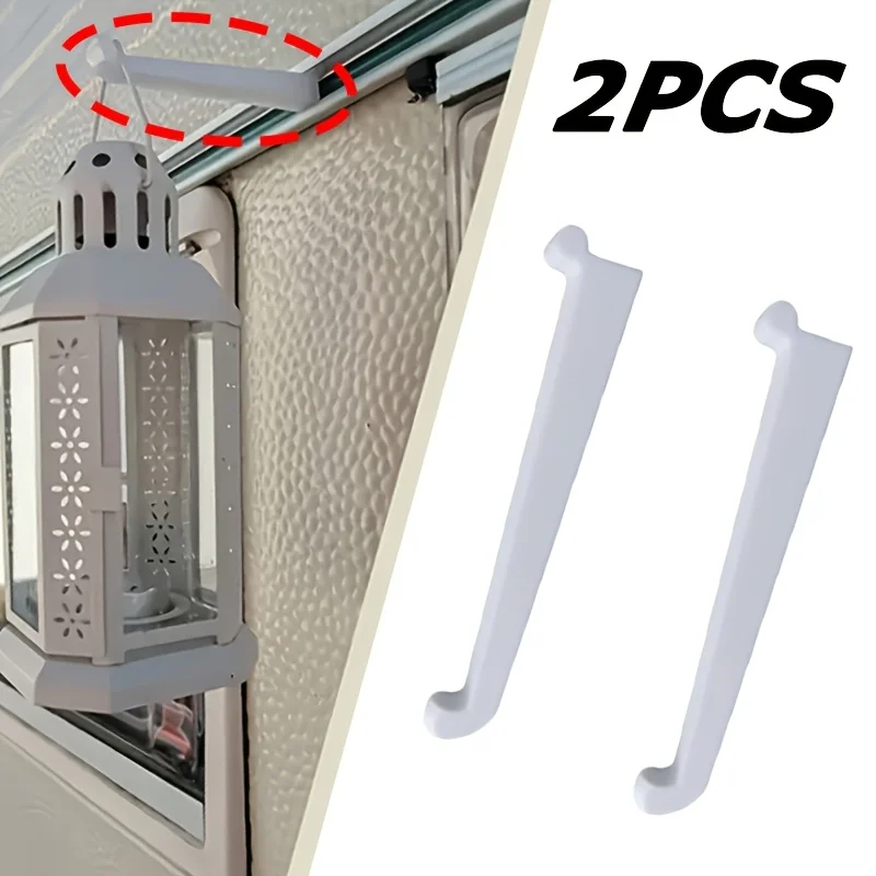 2pcs Caravan Keder Track Hooks | 12cm/4.72in Long Hooks for Window Above Keder Track,Support for Lamps or Lanterns,Made of ABS