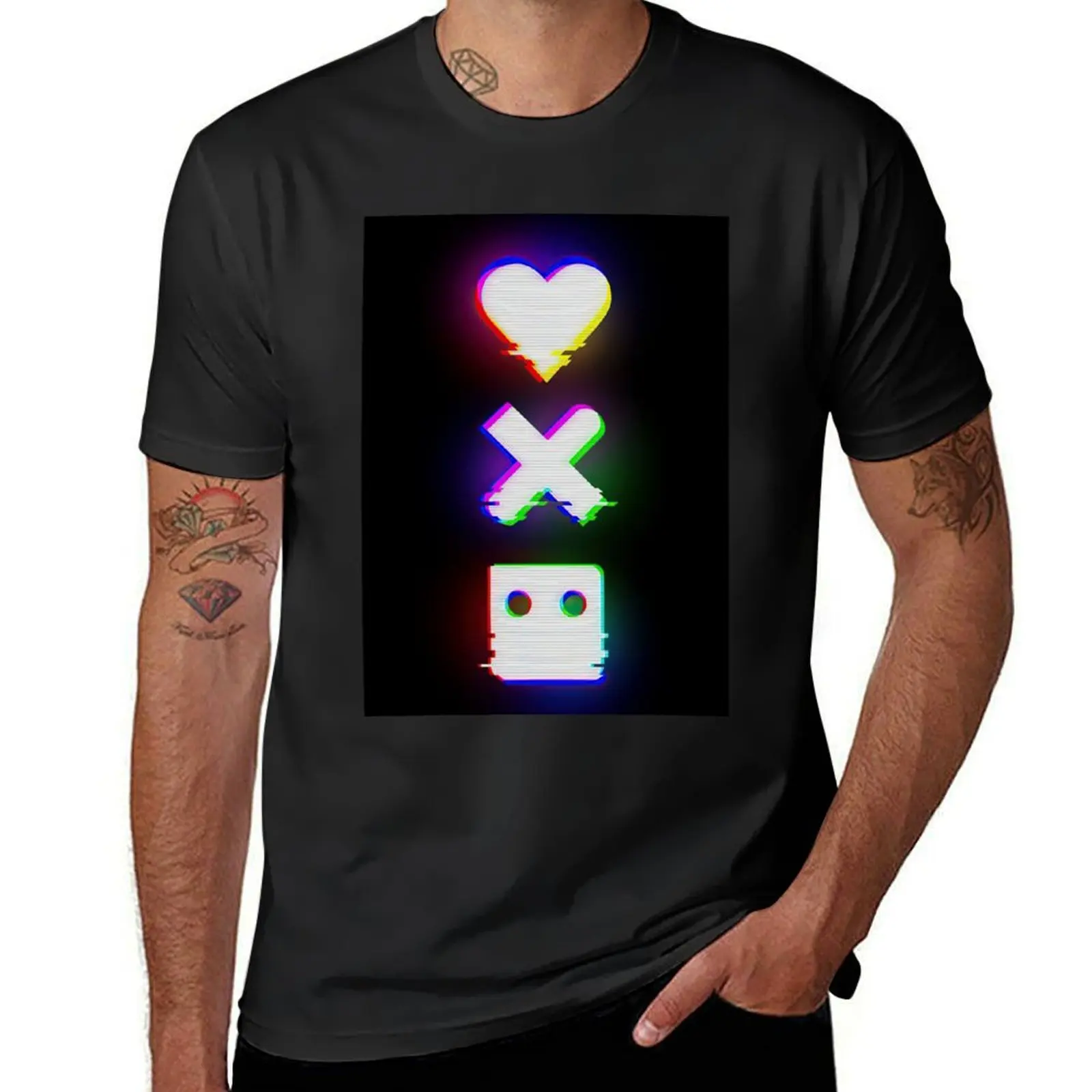 Funny Love Death and Robots Glitch T-Shirt Aesthetic clothing Short sleeve tee cute tops tops t shirts for men cotton