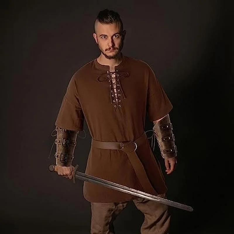 The Renaissance Clothing Male Medieval Knight Garment Guards and Shirts with Pirates Pirates Coat No Belt