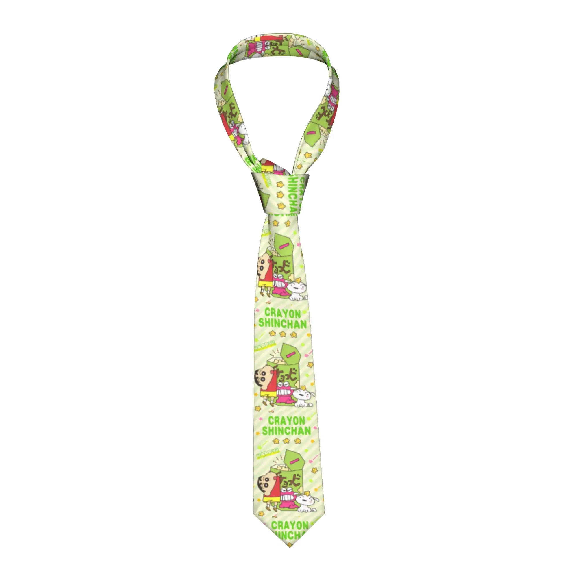 Necktie Crayon ShinChan Men Slim Polyester 8 cm Wide Neck Tie Manga Comedy Funny for Mens Daily Wear Cravat Wedding Accessories