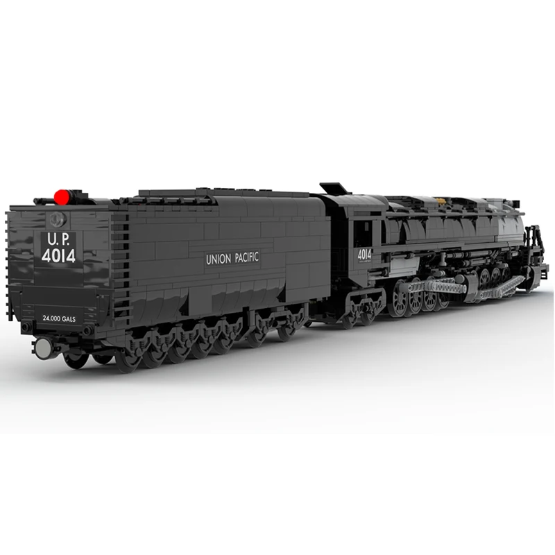 도시 자동차 모델 MOC 빌딩 벽돌 큰 소년 4-8-8-4 증기 기관차 모듈 형 기술 선물 휴일 조립 어린이 장난감 정장