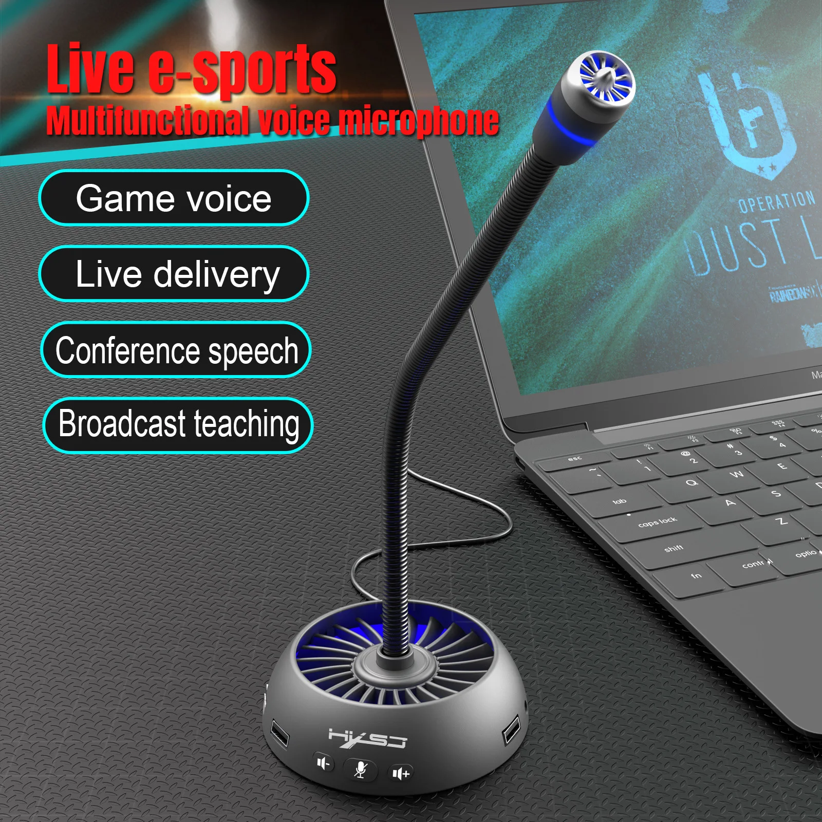 

New Computer Microphone RGB Illuminated Bendable USB MIC Driveless Voice Chat Video Screen Conference Home Recording Microphone