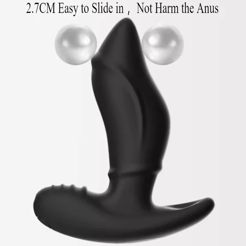 Prostate Massage Vibrator with Rolling Ball Anal Butt Plug Male Masturbator G Spot 10 Speed Vibrating Remote Control Sex Toys