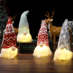 2024 크리스마스 장식 LED 그놈 장식 조각 얼굴없는 인형 밤 빛 홈 휴일 크리스마스 장식 선물 Navidad 새해