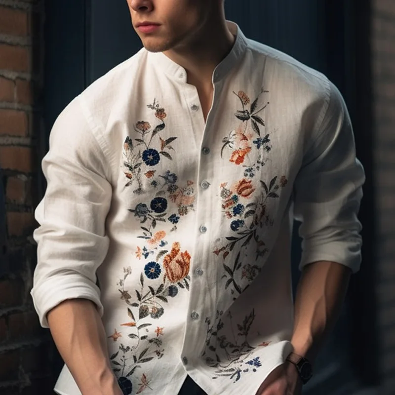 Camisa grande de manga larga con estampado 3d de flor de Tigre, Top de cuello alto, estilo científico, a la moda, MB12