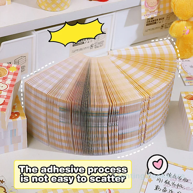 200/400Sheets Cartoon Cute Bear Message Notes Paper Kawaii Weekly Planner Notepad Mini Portable Notebooks Office Supplies