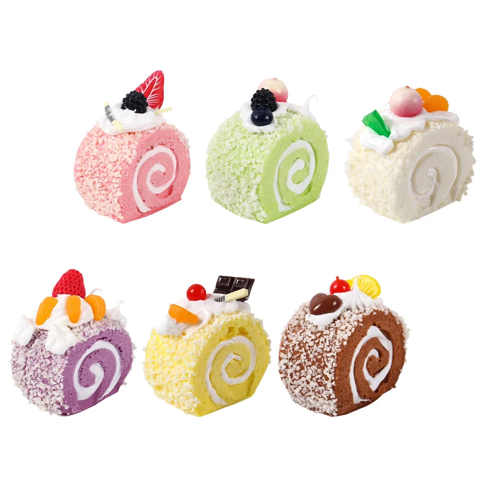 6 Pcs Simulation Cake Fake Decorate Dessert Delicate Models Realistic Food Decorative Bread