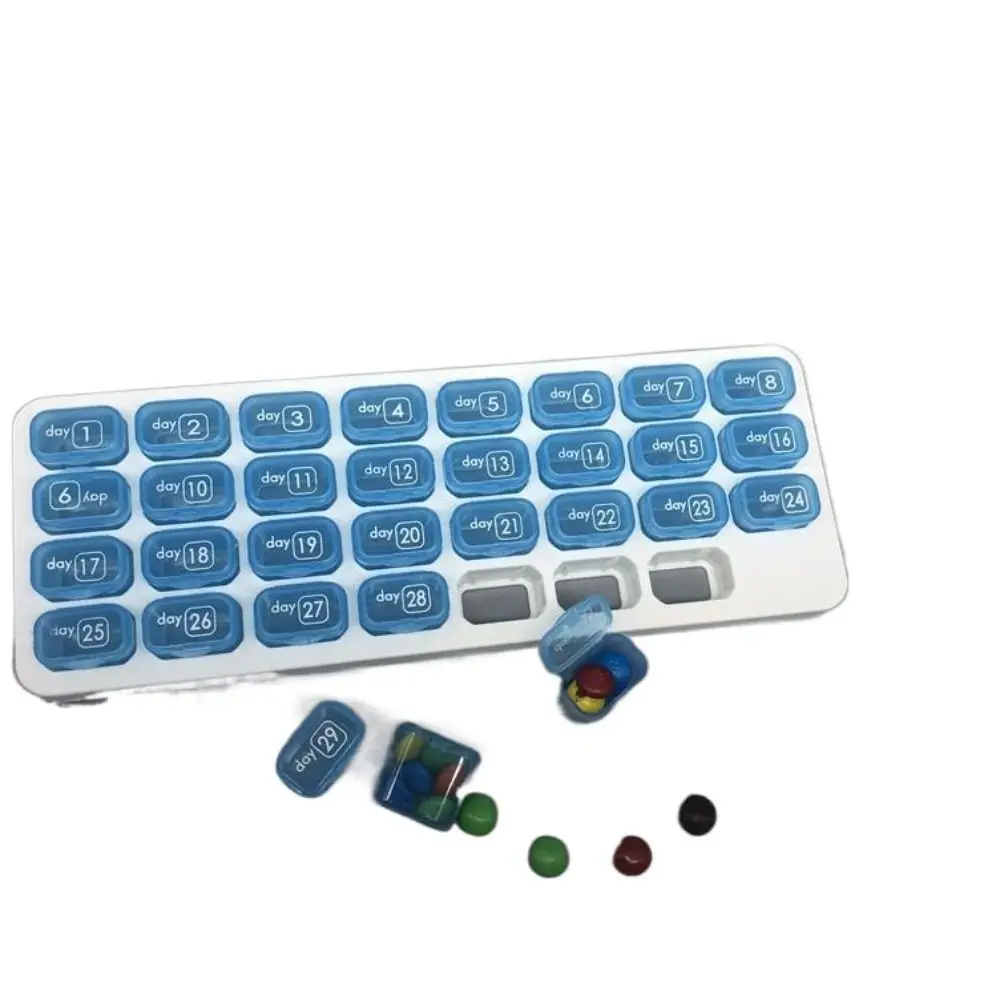 Plastic 31 Grid Pills Box Moisture Proof Independent Cell Pill Organizer Medicine Tablet Storage Medicine Container Travel