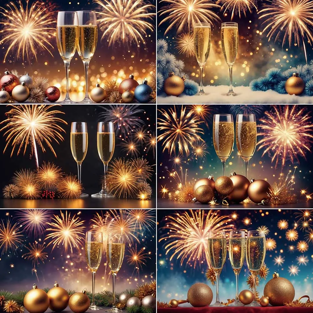 

MOON.QG 2025 New Year Banner Background Spring Festival Party Photography Backdrop Firework Banner Poster Photo Studio Photozone