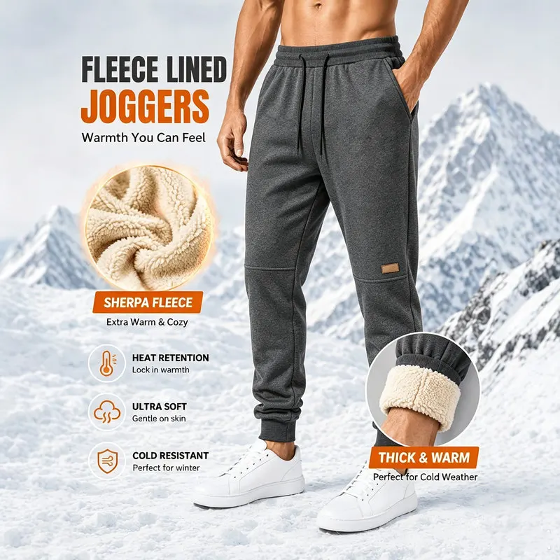 Winter Pants For Man Men's Fleece Thickened Casual Keep Warm Trousers Avoid The Cold Male Padded Weather Thermal Sports Clothes