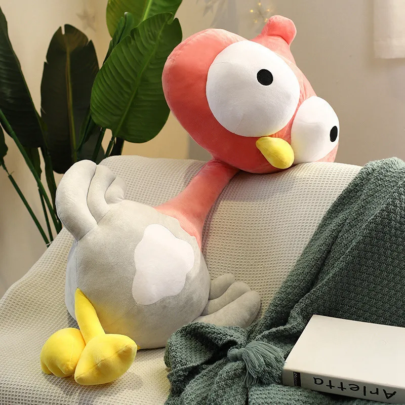 MINISO Creative Eye Blowing Little Bird Doll Cute Big Eye Bird Large Plush Stuffed Doll Soft Pillow Kawaii Room Decoration Toy