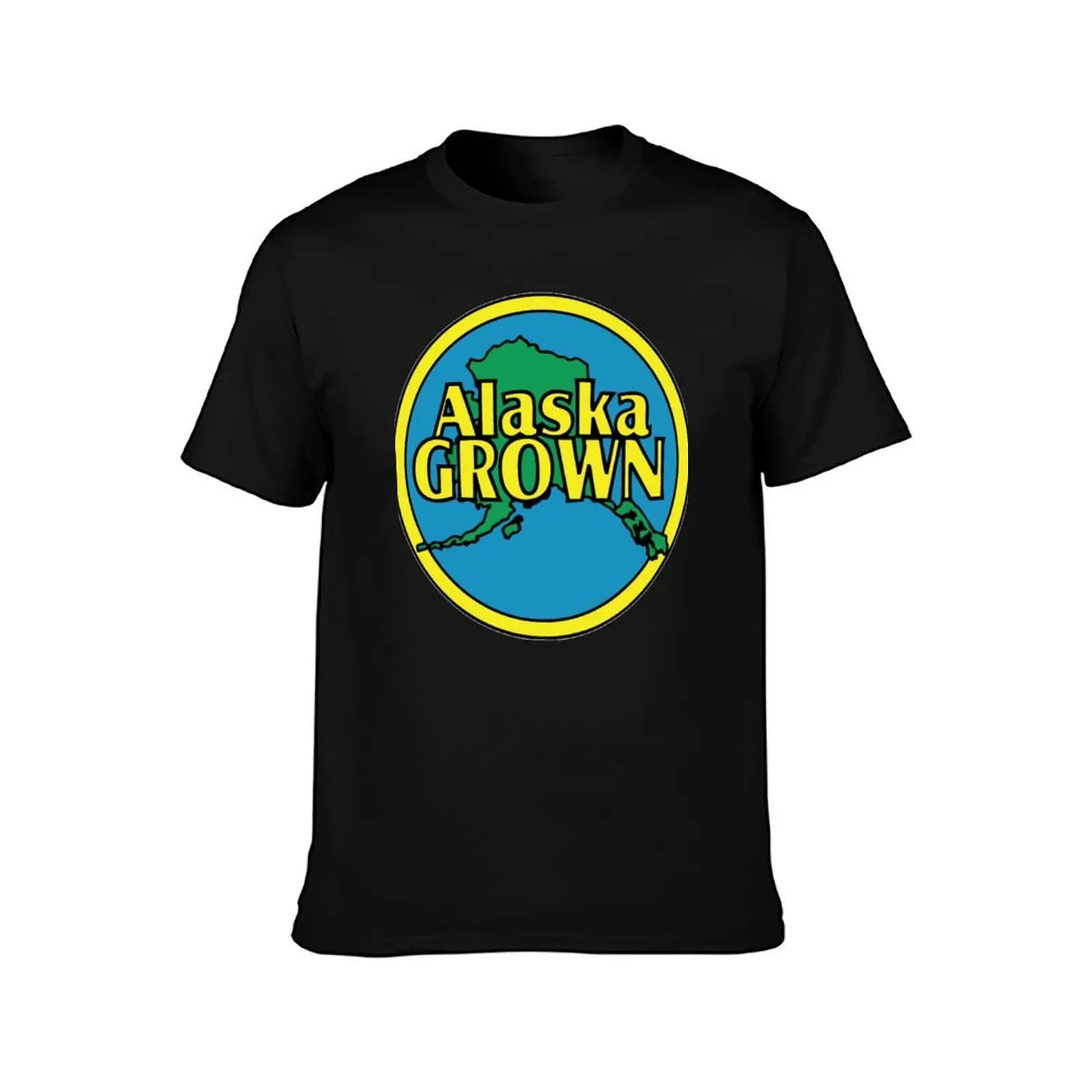 Alaska Grown T-Shirt, Summer Casual Cotton Tee, Oversized Streetwear Tops, Vintage Graphic Print, Loose Fit Short Sleeve