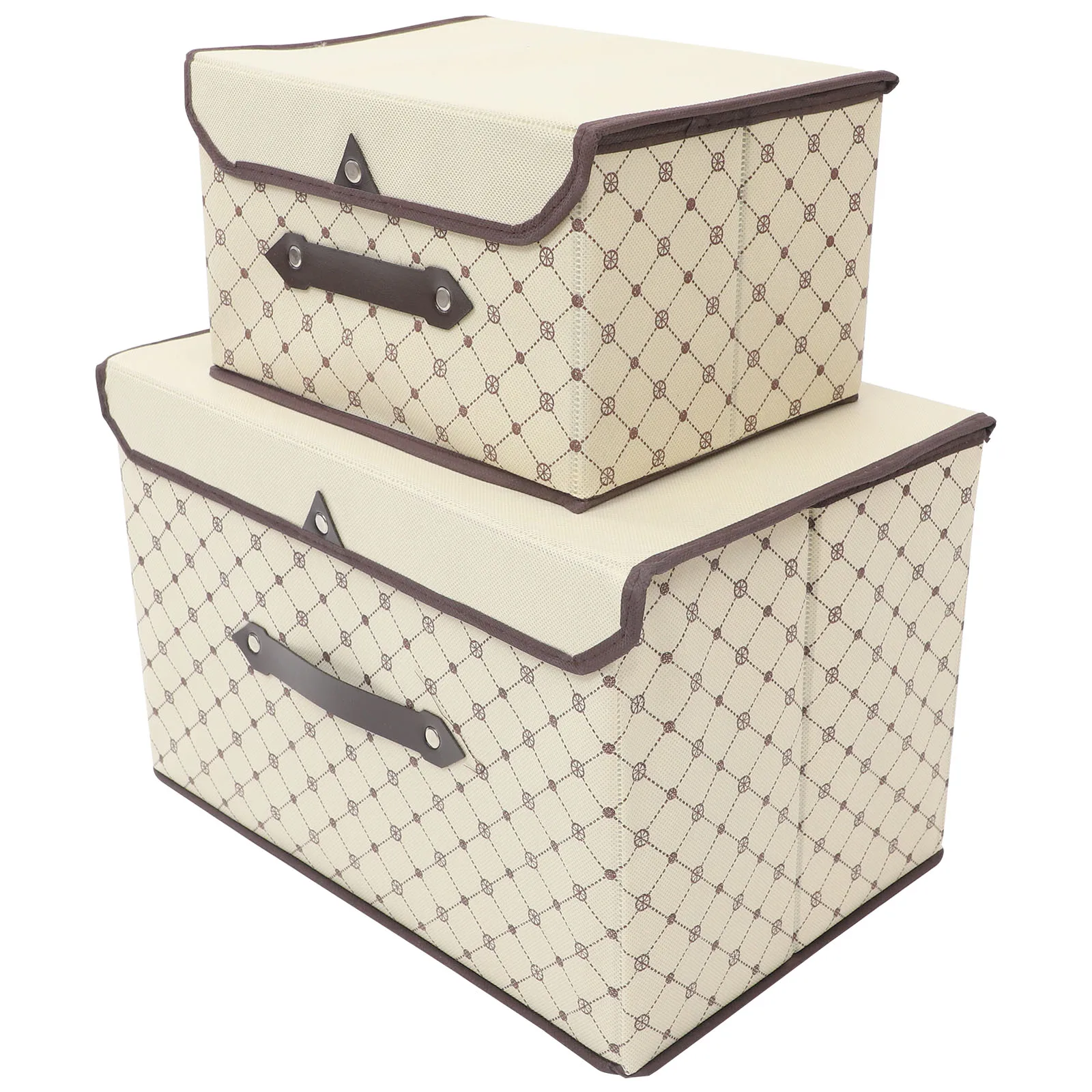 

2 Pieces Storage Boxes Foldable Fabric Clothing Organizer Dust-proof Non-woven Material Large Capacity