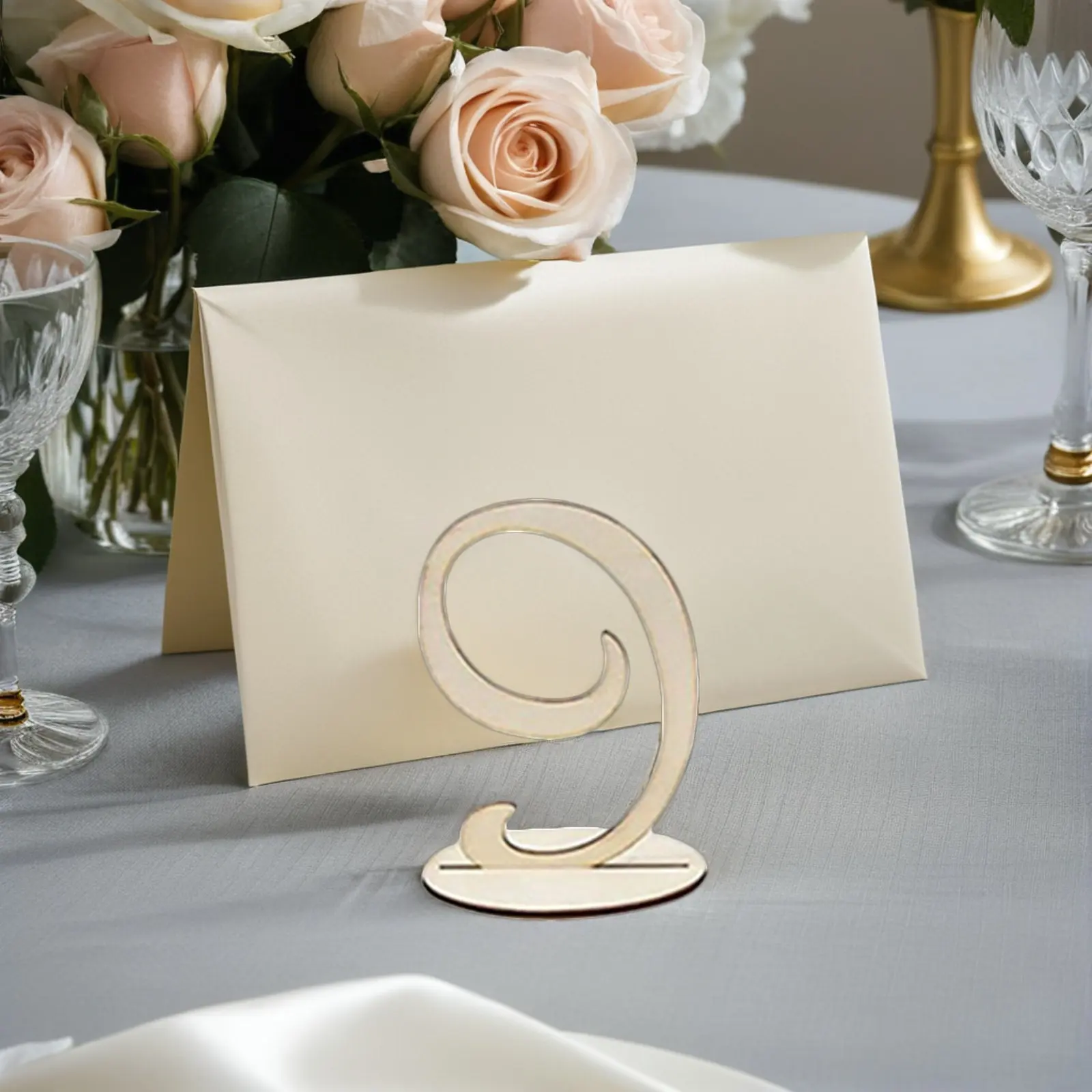 40Pcs Wedding Table Numbers Wooden Reception Seat Place Cards Holder Base Wedding Party Catering Boho Rustic Table Decorations
