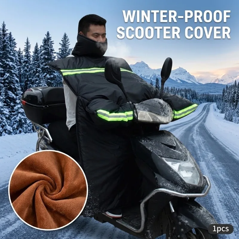 1PC Winter E-Scooter Windproof Quilt Thickened Plush Fleece Neck Warmer Chest Protector Motorbike Upgraded Riding Shield Blanket