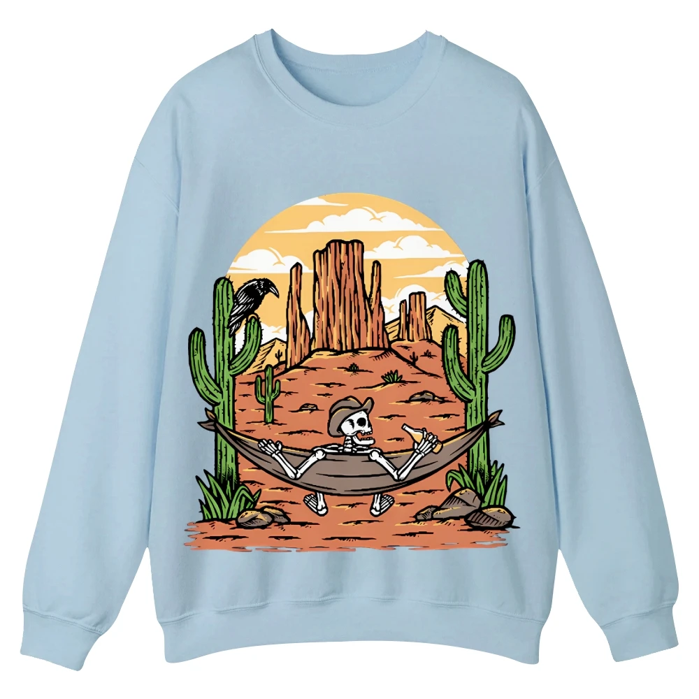 

Skeleton Cowboy Desert Trendy Graphic Sweatshirt,Trendy Long Sleeve Shirt,Comfort Colors Sweater,Unisex Sweatshirt