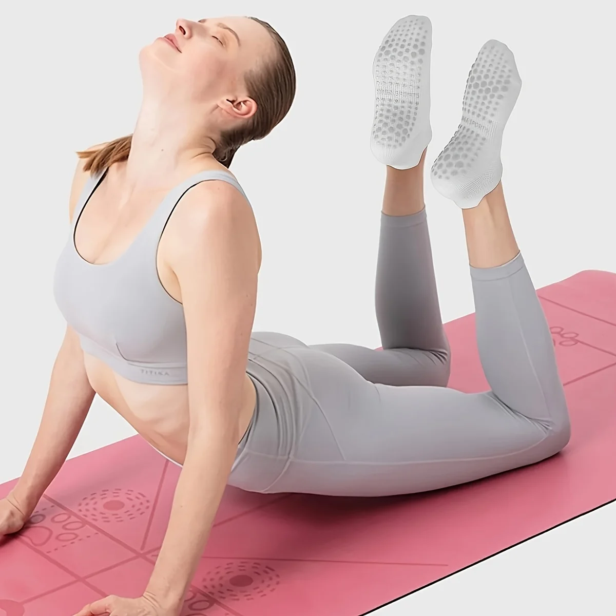 1 Paar Grip-Pilates-Socken für Damen, Yoga-Sportsocken für Barre, Ballett und Barfuß-Workout – Detail 4