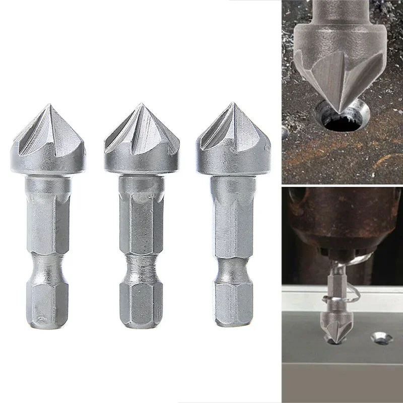 2PCS 90 Degree Countersink Drill Chamfer Bit 1/4