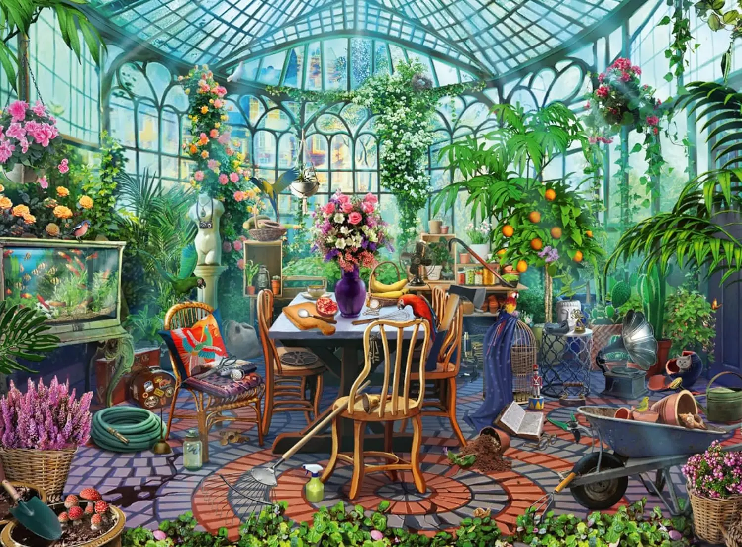 Ravensburger Greenhouse Mornings Adult Leisure Time Jigsaw Puzzle 1000 Pieces Interesting Assembling Brain Game