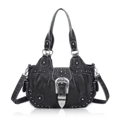 MBTI Vintage Handbags for Women Y2k Gothic High Capacity Fashion Designer Shoulder Bag High Street PU Leather Messenger Bag