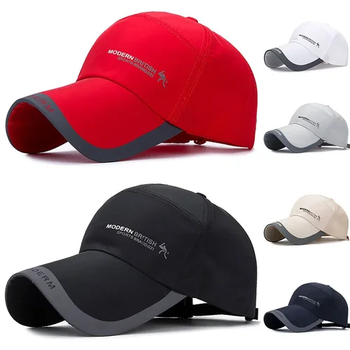 Imagen 1 del producto Gorra de béisbol para deportes al aire libre para hombre y mujer, gorra con visera para correr, transpirable, de malla de secado rápido, ala larga, protector solar, verano 2025