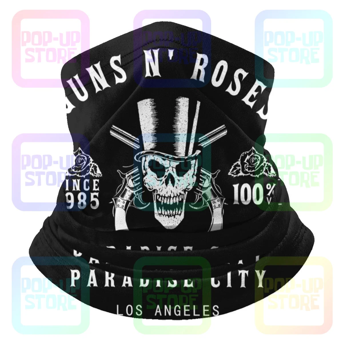 Guns N Roses Paradise City Skull Los Angeles Microfiber Neck Gaiter Bandana Scarf Hiking Camping Mountaineering